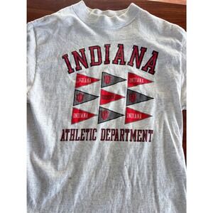 Vintage 90s IU Hoosiers Oversized Long Sleeve Tee M Gear For Sports Gray